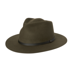 Goodwin Unisex Wide Brim Fedora - Olive by Kooringal Hats
