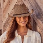 Benji Ladies Cowboy Hat - Black/Camel by Rigon Headwear