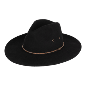 Marshall Unisex Wide Brim Fedora - Black by Kooringal Hats